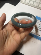 Load image into Gallery viewer, 61mm Certified Type A 100% Natural deep sea dark green/blue/gray/black Guatemala Jadeite bangle PB113-6424