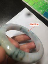 Load image into Gallery viewer, 58mm Certified Type A 100% Natural light green/purple/white/brown Jadeite Jade bangle AH80-0458