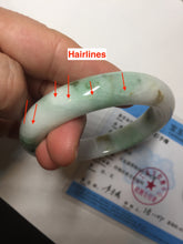 Load image into Gallery viewer, 57mm certified 100% natural type A sunny green/purple/yellow jadeite jade bangle BN101-7704