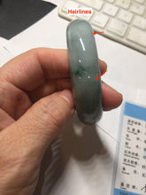 Load image into Gallery viewer, 54mm certified 100% natural Type A green white with green floating flowers chubby jadeite bangle PB245-9551