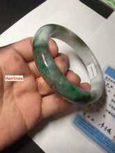 Load image into Gallery viewer, 59mm Certified Type A 100% Natural sunny green/white/brown/black Jadeite Jade bangle BK36-8353