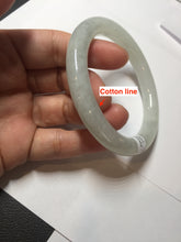 Load image into Gallery viewer, 57.7mm certified 100% natural type A icy watery light green white round cut jadeite jade bangle BS84-(1100)