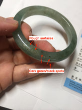 Load image into Gallery viewer, Shopify only. 54mm certified 100% natural Type A icy watery oliy dark green(油青) brown jadeite jade bangle BS103-4060