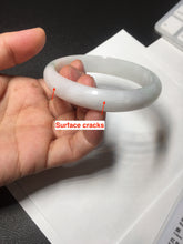 Load image into Gallery viewer, 52mm certified Type A 100% Natural green/white oval Jadeite Jade bangle BM60-0287