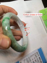 Load image into Gallery viewer, 59.7mm Certified 100% natural type A sunny green white/light purple jadeite jade bangle Z137-5420