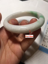 Load image into Gallery viewer, 58mm Certified Type A 100% Natural sunny green/white(白底青) Jadeite Jade bangle AM100-2810