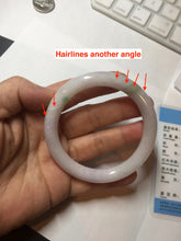 Load image into Gallery viewer, 54mm Certified type A 100% Natural sunny green purple round cut Jadeite bangle PC101-4952