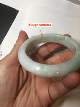 Load image into Gallery viewer, 53.5mm certified 100% natural Type A sunny green/white jadeite jade bangle BM41-8047