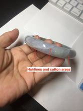Load image into Gallery viewer, 61mm Certified Type A 100% Natural white/light purple/brown/yellow/gray (FU LU SHOU) Jadeite Jade bangle BF106-8636