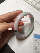 Load image into Gallery viewer, 59.5mm certified Type A 100% Natural light green sunny green red light purple Jadeite Jade bangle BF146-8461