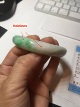 Load image into Gallery viewer, 58mm Certified Type A 100% Natural sunny green/white Jadeite Jade bangle BN16-7069