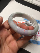 Load image into Gallery viewer, 58mm 100% natural certified light green purple yellow(FU LU SHOU) jadeite jade bangle BN37-7345