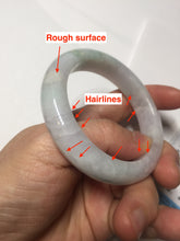 Load image into Gallery viewer, 51.9mm certified Type A 100% Natural light purple with green floating flowers Jadeite Jade bangle AU10-1263