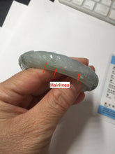 Load image into Gallery viewer, 55.5mm Certified Type A 100% Natural light green with carved Ancient Coin, Auspicious Cloud, and Lingzhi Jadeite Jade bangle PA75-6260