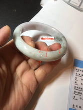 Load image into Gallery viewer, 59mm Certified Type A 100% Natural light green purple yellow (FU LU SHOU) Jadeite Jade bangle BM86-4497