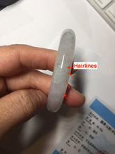 Load image into Gallery viewer, 53.5mm 100% natural certified icy watery light green/white/light purple jadeite jade bangle AU40-8149
