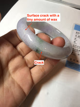 Load image into Gallery viewer, 55mm Certified 100% natural Type A light purple with sunny flying flowers jadeite jade bangle BL107-8720