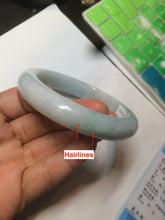 Load image into Gallery viewer, 61mm Certified Type A 100% Natural light green/white jadeite Jade bangle AX80-4362