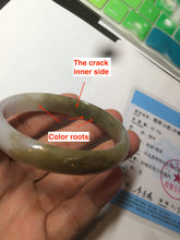 Load image into Gallery viewer, 50mm Certified Type A 100% Natural green brown black purple  oval Jadeite Jade bangle AX60-7545