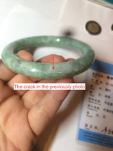 Load image into Gallery viewer, 55mm Certified type A 100% Natural green/white round cut Jadeite bangle BF79-4490