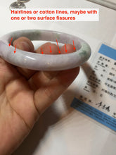 Load image into Gallery viewer, 60mm certified Type A 100% Natural light green purple Jadeite Jade bangle PC97-8466