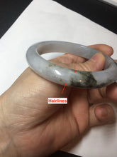 Load image into Gallery viewer, 57.8mm Certified Type A 100% Natural icy watery white purple black brown Jadeite Jade bangle BL75-7038