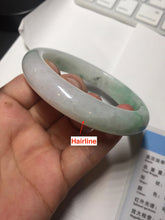 Load image into Gallery viewer, 56.1mm certified 100% natural  icy watery light white/sunny green jadeite jade bangle BN71-3879