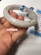 Load image into Gallery viewer, 56mm certified 100% natural type A icy watery white red purple jadeite jade bangle AH98-0544