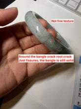 Load image into Gallery viewer, 61.5 mm certified type A 100% Natural oily light green/white/purple chubby Jadeite Jade bangle BM17-2786