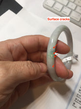 Load image into Gallery viewer, 58.5mm certified 100% natural type A light green/white/purple round cut jadeite jade bangle PC33-2675