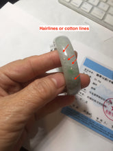 Load image into Gallery viewer, 50.5mm certified 100% natural Type A sunny green/light purple jadeite jade bangle PC42-0687