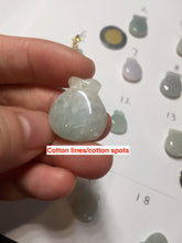 Load image into Gallery viewer, 100% Natural  light green/white/purple Jadeite Jade money bag bead pendant group F153