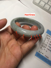 Load image into Gallery viewer, 55mm certified 100% natural type A white/green/black/purple jadeite jade bangle AU49-0247