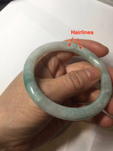 Load image into Gallery viewer, 55mm certified 100% natural type A white/sunny green round cut jadeite jade bangle AU37-(8269)