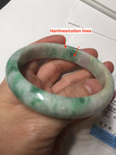 Load image into Gallery viewer, 59.2mm Certified Type A 100% Natural green purple Jadeite Jade bangle S86-7051