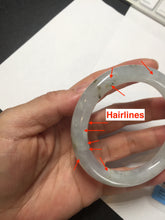Load image into Gallery viewer, 54.7mm 100% natural type A icy watery light green/brown/black seaweed round cut jadeite jade bangle Q140-5253