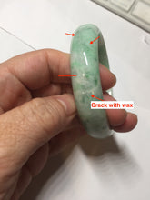 Load image into Gallery viewer, 58mm certified 100% natural Type A sunny green white jadeite bangle PD150-6263