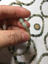 Load image into Gallery viewer, 100% natural type A dark green brown green white olive(Lulutong) jadeite jade beads bracelet group PB225