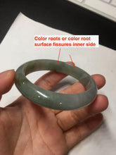 Load image into Gallery viewer, 55.8mm Certified 100% natural Type A oily dark green/gray/black jadeite jade bangle BN32-8086
