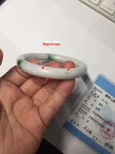 Load image into Gallery viewer, 54mm Certified Type A 100% Natural light green purple(春带彩) round cut jadeite Jade bangle AA84-4939