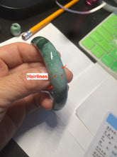 Load image into Gallery viewer, 55.5mm certified 100% natural Type A dark green/sunny green  jadeite jade bangle AX5-2839