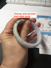 Load image into Gallery viewer, 53mm certified 100% natural Type A light green purple jadeite jade bangle AA33-4281