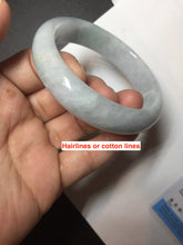 Load image into Gallery viewer, 57mm Certified type A 100% Natural light green white Jadeite bangle AX141-0794