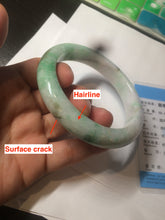 Load image into Gallery viewer, 60.5mm Certified Type A 100% Natural sunny green/white/brown Jadeite Jade bangle A109-5414