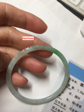 Load image into Gallery viewer, 50.5mm certified 100% natural Type A sunny green/white thin flat jadeite jade bangle BG219-8578