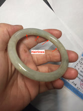 Load image into Gallery viewer, 53.5mm Certified type A 100% Natural green dark green floating seaweed round cut Jadeite bangle PC140-6615