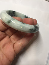 Load image into Gallery viewer, 53mm certified 100% natural Type A green white with green floating flowers jadeite bangle PD157-6246