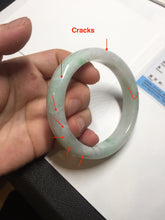 Load image into Gallery viewer, Shopify only. 55.7mm certified 100% natural icy watery light white/sunny green jadeite jade bangle BN73-9363