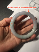 Load image into Gallery viewer, 58.4mm Certified Type A 100% Natural light green chubby round cut Jadeite Jade bangle BM36-0023