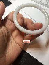 Load image into Gallery viewer, 54.5mm Certified type A 100% Natural light green white purple slim round cut Jadeite bangle BN20-9106
